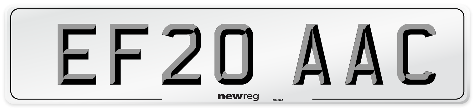 EF20 AAC Number Plate from New Reg